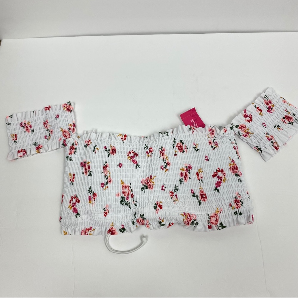 Xhilaration Floral Off Shoulder Bikini Top NWT - Picture 3 of 4